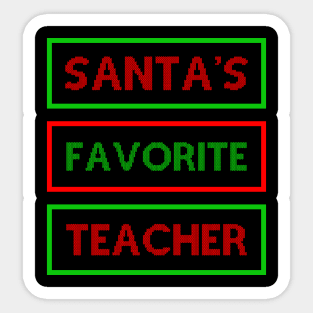 Santa's Favorite Teacher Sticker